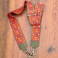 Nouveau cuir suédé véritable Banjara sac sangle brodé bandoulière sac à main sangle Floral Boho remplacement guitare sangle pour femmes