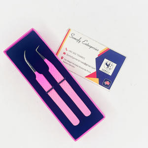 Venta al por mayor de acero inoxidable sostenible de 90 grados pinzas de extensión de pestañas curvas logotipo personalizado instrumentos de belleza - Product Image 4