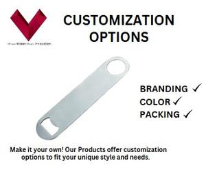 Venta de salida de fábrica Precio barato Abrebotellas plano de acero inoxidable Removedor de tapa de metal con función de abridor de corcho - Product Image 3