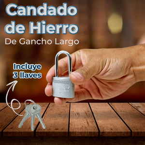 Lucchetto in Ferro da 32mm con Gancio Lungo, Realizzato in Acciaio Inossidabile e Cilindro in Ottone - Product Image 4