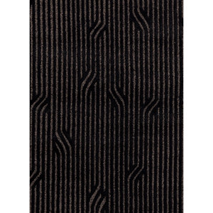 พรมอะคริลิกลายทางสไตล์คลาสสิกและโบโฮ ยี่ห้อ Aprezo รุ่น Aiar-3016 สีเทาและดำ ทอมือแบบถักแบน สำหรับห้องโถง ห้องนั่งเล่น - Product Image 3