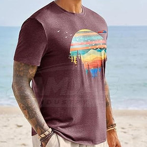 T-shirts pour hommes confortables, à séchage rapide, respirants, imprimés, 100% coton, prix de gros, pas cher. - Product Image 4