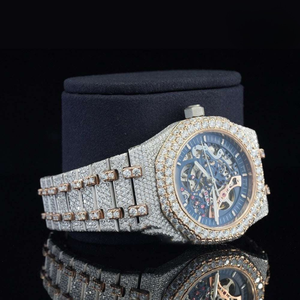 Reloj de Diamantes de Diseño Mecánico Nuevo 2025, Reloj de Moda con Diamantes Brillantes para Hombre, Reloj Plateado y Dorado con Diamantes para Venta al por Mayor - Product Image 4