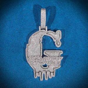 Último diseño Hip Hop joyería VVS alta calidad laboratorio cultivado diamante carta colgante encantos 925 colgante de plata para fiestas - Product Image 1