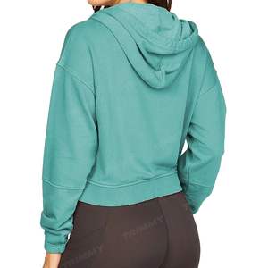 Sweat à capuche zippé personnalisé de haute qualité pour femmes couleur unie éponge française 100% coton Logo avant pour l'hiver fabriqué au Pakistan - Product Image 6