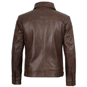 High Quality Product Fashion Sheepskin <b>Leather</b> <b>Jacket</b> for <b>Men</b> Multi Colors Stand Collar Plain Front Breathable Winter <b>Jacket</b> - Product Image 2