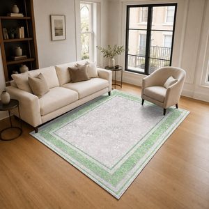 RUGS DEPOT LXDP-0347 Wholesale Ivory Cream Vintage Patchwork Digital Printed Machine Washable Chenille Area Rug Non <b>Slip</b> - Product Image 2