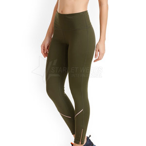 Leggings de yoga pour femmes de haute qualité à faible MOQ, avec taille élastique, taille mi-haute, motif uni, vêtements de fitness écologiques - Product Image 3