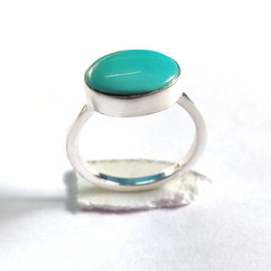 Regalo de Navidad turquesa Natural 12x9mm piedra preciosa ovalada 925 anillos de plata 2,81 GMS hecho a mano belleza durmiente anillos de joyería de plata - Product Image 3