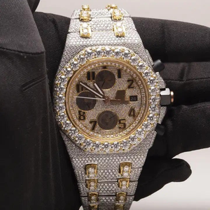 Reloj de Acero Inoxidable de Alta Calidad con Cuarzo Natural, Diamantes Moissanite con Claridad VVS, Pantalla Analógica de 20 mm, Estilo Ejecutivo - Product Image 4