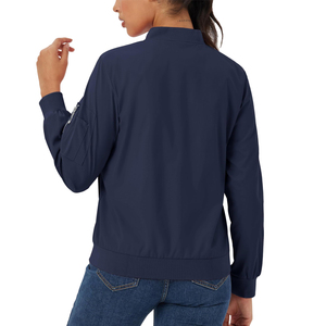 Vestes bomber pour femmes, styles décontractés, couleur unie, fermeture éclair robuste, vêtements de sport, veste bomber pour femmes d'extérieur - Product Image 2