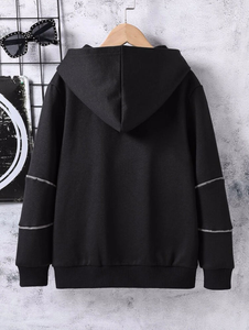 Sudadera con capucha de invierno con estampado personalizado para hombre, sudadera de poliéster térmico de algodón con técnica bordada, cremallera completa, talla de EE. UU. - Product Image 2