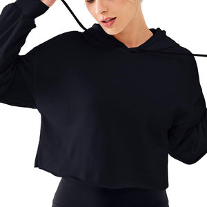 เสื้อฮู้ดครอปผู้หญิงแบบใหม่ ทันสมัย ผ้าฟลีซกันขนร่วง เป็นมิตรต่อสิ่งแวดล้อม ระบายอากาศได้ดี เหมาะสำหรับใส่เดินเล่นหรือทำกิจกรรมกลางแจ้ง - Product Image 4