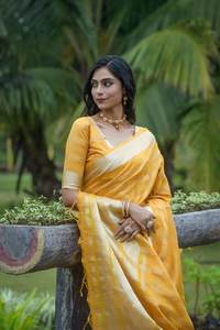 Nouveau saree en soie Lichi doux de vêtements de fête de créateur personnalisé avec chemisier attaché Letest matériel pour femme vente en gros et fournisseur - Product Image 3