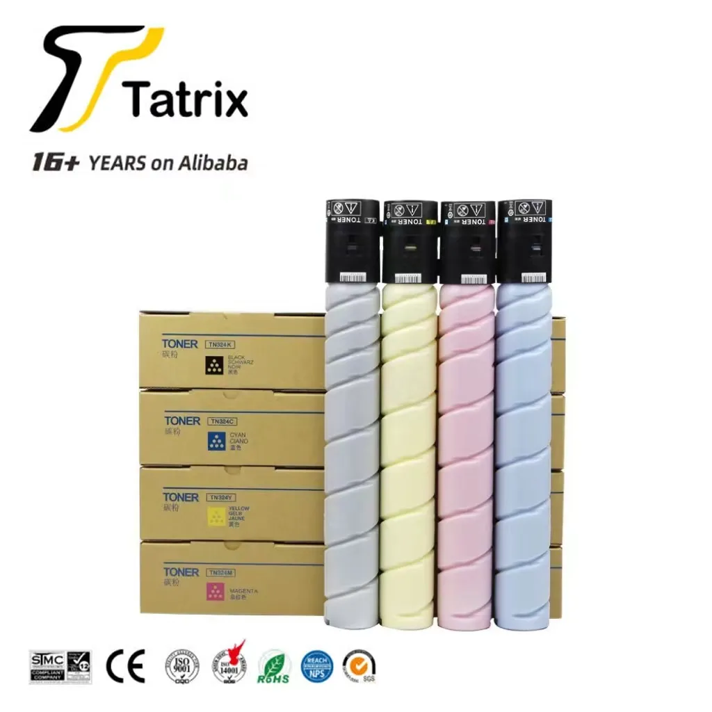 Tatrix Compatibel Tn324 Tn-324 Copier Toner Cartridge TN324 Voor Konica Minolta Bizhub C258 C308 C368 C5300 C5360 ADC307 ADC367
