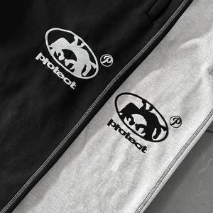 Wholesale Men's Casual <b>Oversized</b> Trousers 100% Cotton Baggy Flared Sweatpants Custom Logo Embroidery Wide Leg <b>Jogger</b> for Winter - Product Image 3