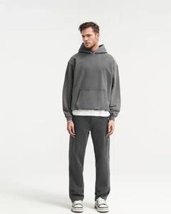 Venta al por mayor para hombre Sudadera con capucha de invierno de gran tamaño Boxy ZipUp personalizado bordado Sudadera con capucha de peso pesado Vintage lavado con cremallera para hombres/mujeres - Product Image 3