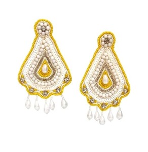 Pendientes bordados de diseñador para mujer, hechos a mano, venta al por mayor, joyería de cuentas de semillas multicolor, costura de moda multicolor - Product Image 3