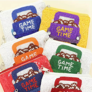 Monedero de Cuentas Estilo Boho Hecho a Mano, Bordado Completo con Cuentas de Semilla, Patrón de Estrella Pequeña, con Opciones de Diseño Personalizado - Product Image 1