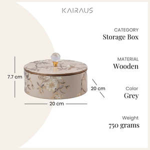 Rustic White Wooden <b>Storage</b> Jewelry <b>Box</b> - Product Image 4