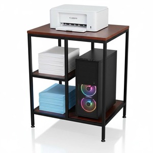Soporte de Impresora Convertible Moderno KMI68002 con Compartimento para CPU, Escritorio para Computadora con Estructura de Madera Natural y Hierro - Product Image 1