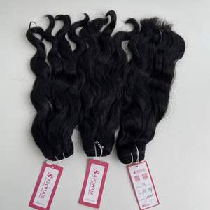 Vague naturelle de cheveux vietnamiens Remy à cuticule alignée machine à cheveux vierges bruts tissage à double trame de vendeur de confiance - Product Image 4