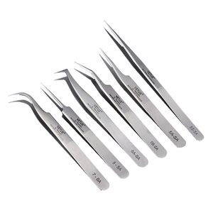 Pince à épiler à pointe de fibre de cils d'extension de corée du sud de marque privée de qualité parfaite la plus élevée - Product Image 6