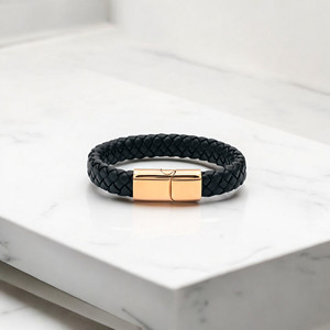 Pulsera italiana personalizada de calidad superior para mujer con punta de pluma estilográfica dorada, brazaletes elegantes, joyería de Elegance - Product Image 2