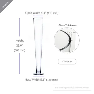 VTV0424 - แจกันทรงทรัมเป็ตแก้วพิลส์เนอร์ - 24 - Product Image 2