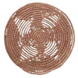 Best Price Fast Delivery Handicrafts From India <b>Seagrass</b>/Rattan Basket/ Plate Wall Decor Drark Brown Round Shape - Product Image 2