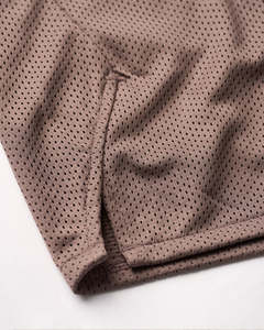 <b>Men's</b> 100% Cotton Mesh <b>Shorts</b> <b>Brown</b> Regular Fit Elastic Waistband Open Side Pockets Lightweight Polyester-High Street Style - Product Image 6