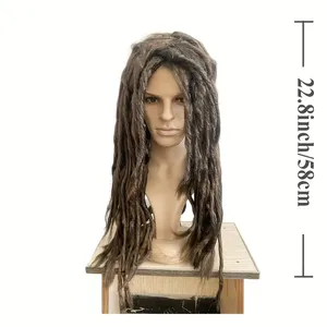 Perruque synthétique <span class=keywords><strong>Rasta</strong></span> Marley Bob Afro Kinky Curly Locs Capuchon élastique en maille densité 250% pour Halloween Cosplay Costume hommes et femmes - Product Image 1