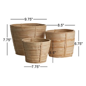 Juego de 3 Cestas de Ratán con Correas Resistentes, Cesta de Almacenamiento Hecha a Mano, Venta al por Mayor, Ecológica, Hecha en Vietnam - Product Image 5