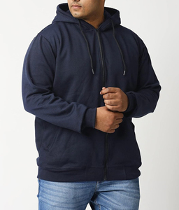 Sweat à capuche zippé en molleton mélangé de coton pour homme, haute qualité, confortable, séchage rapide, respirant, décontracté, motif uni - Product Image 2