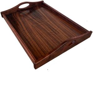 Bandeja de madera rústica de granja directa de fábrica para regalos ideales decoración de mesa de fiesta de boda bandeja de madera Natural - Product Image 2