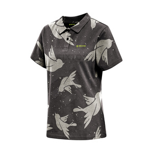 Camisetas informales de punto a rayas transpirables para mujer, camisetas de polo personalizadas con estampado OEM antibolitas y antiarrugas - Product Image 3