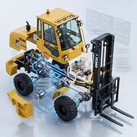 Chariot élévateur tout-terrain diesel 4x4 YCMG 3 tonnes avec certification CE pour les travaux de construction, les exploitations agricoles et les environnements boueux