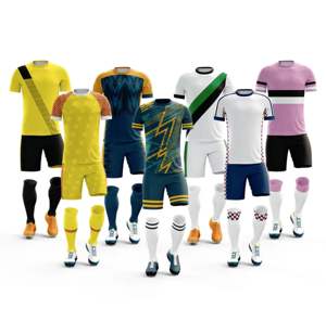 Venta al por mayor de ropa deportiva para hombres y mujeres uniforme de fútbol de tamaño personalizado y diseño de alta calidad uniforme de fútbol de entrenamiento Kits completos de fútbol - Product Image 3