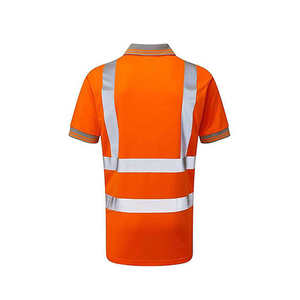 T-shirt manches courtes Hi Vis Construction pour homme Hi Vis Workwear T-shirt polo de sécurité réfléchissant avec bandes réfléchissantes - Product Image 5