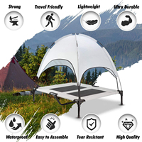 Lit pour chien extérieur portable de style tente durable 1680D lit pour animaux de compagnie en tissu Oxford avec auvent pour le camping ou la plage