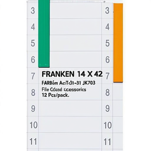 FRANKEN Tiras de Fecha Transparentes de 14 x 42 cm 1-31 JK703 Accesorios para Carpetas de Archivo 12 Piezas/paquete - Product Image 2