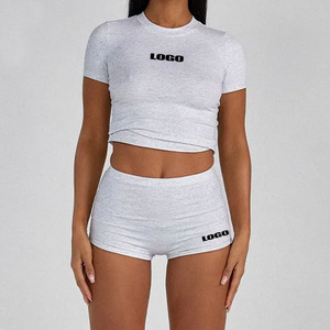 Nouveau short de sport deux pièces multicolore imprimé en usine pour dames doux ensemble de vêtements pour femmes - Product Image 4