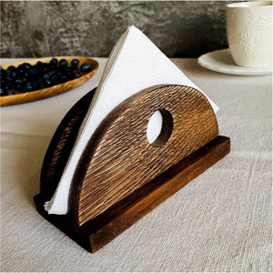 Porte-serviettes en bois de style classique pour table à manger Tapis et tampons élégants Porte-serviettes - Product Image 1