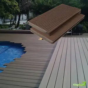 Hiện đại ngoài trời Non-Slip Gỗ nhựa composite decking Board chải kỹ thuật cho hồ bơi ứng dụng - Product Image 1