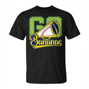 Camiseta gráfica Go Bananas unisex para adultos, manga corta, cuello redondo, deportes y juegos, serigrafía - Product Image 2