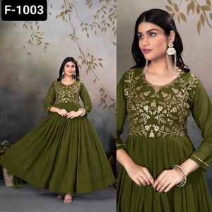 Vêtements ethniques indiens fausse georgette avec broderie Zari paillettes fonctionnent avec robe de créateur de haute qualité vêtements de luxe pour femmes - Product Image 2