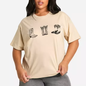 100% coton de qualité supérieure impression personnalisée surdimensionné goutte épaule femmes T-Shirt col rond Style décontracté 180 GSM du Bangladesh - Product Image 4