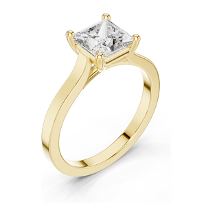 Bague solitaire en diamant de laboratoire taille princesse 1,00 carat pour femme, clarté VVS-VS EF, or 18 carats, 14 carats, 10 carats et argent 925, rose - Product Image 5