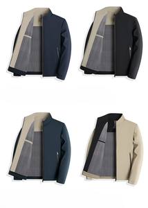 เสื้อแจ็คเก็ตคอตั้งทรงหลวมสไตล์เรียบง่ายลำลองสำหรับผู้ชายวัยกลางคน แฟชั่นฤดูใบไม้ผลิ/ฤดูใบไม้ร่วงปี 2025 จากโรงงาน OEM - Product Image 6