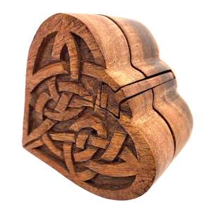 Handcrafted Wooden Heart Shape Jewelry Storage Box Natural Solid Wood Trinket Organizer for Rings Earrings Gift - Product Image 6
